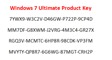 Windows 7 ultimate serial number